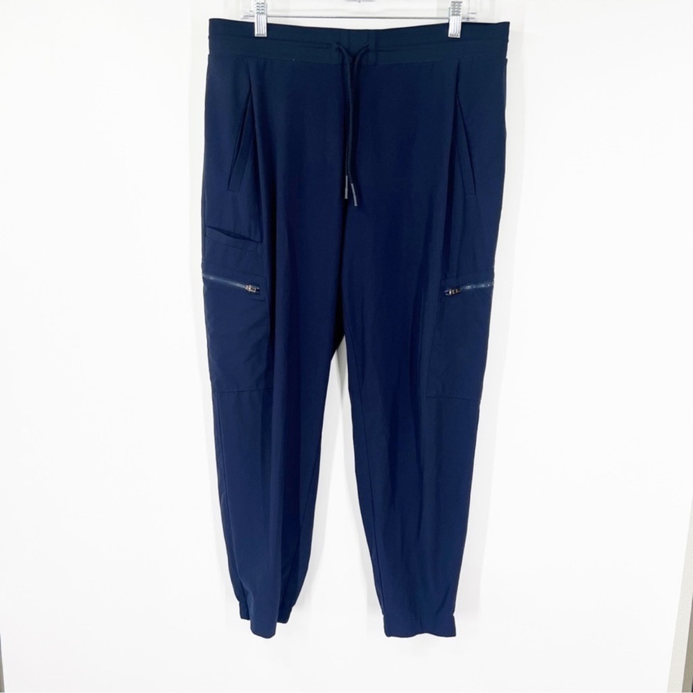 Athleta Dark Blue Joggers with Drawstring Venture Pant Size 14 - Picture 2 of 8